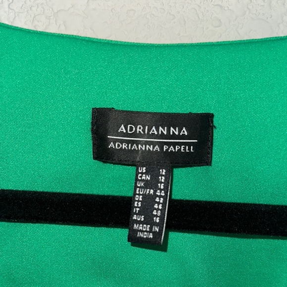 Adrianna Papell Green Wrap Mini Dress with Puff Sleeves - Picture 4 of 6